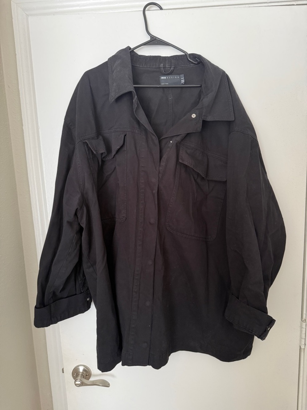 Size: 24, ASOS Curve Black Military Field Shirt Jacket